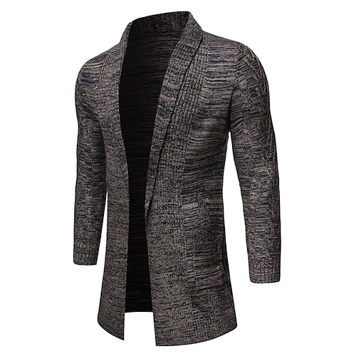 

Homens Suéter Carregam Tricotar Tricotado Côr Sólida Decote em V Profundo à moda Diário Roupa Inverno Outono Preto Café XS S M