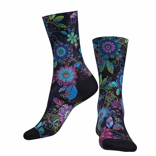 

Socks Cycling Socks Men's Women's Outdoor Exercise Bike / Cycling Breathable Soft Comfortable 1 Pair Floral Botanical Cotton Blue S M L / Stretchy