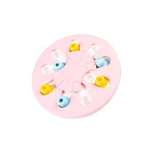 

Interactive Feeder Dog Toys Puzzle Training Slow Food Device Slow Feeder Helps Pets Digestion and can Improve pet IQ as a Dog Toy (Pink)