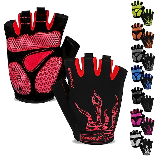 

Bike Gloves Cycling Gloves Fingerless Gloves Half Finger Anti-Shake / Damping Breathable Skidproof Wicking Sports Gloves Road Cycling Outdoor Exercise Cycling / Bike Green Orange Red for Adults'