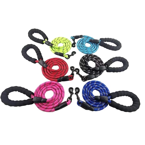 

FT Strong Dog Leash Reflective with Comfortable Padded Handle and Highly Reflective Threads for Small Medium and Large Dogs