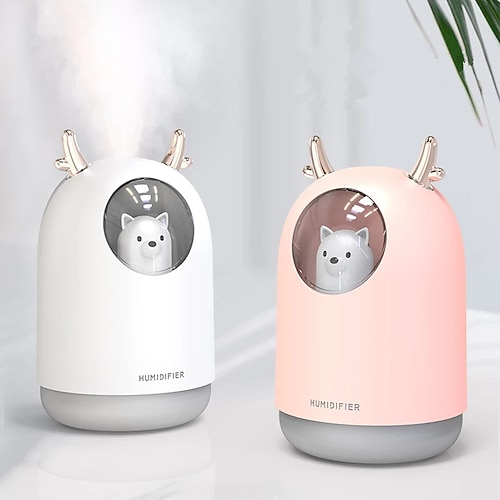 

Air Humidifier Household Appliances USB Humidifier 300ml Ultrasonic Cold Mist Aromatherapy Air Diffuser Romantic 7 Color LED Light Humidifier Cute Pet