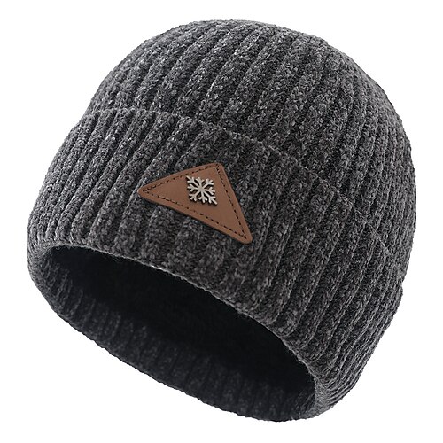 

Herre Beanie hat Vinterhatte Kasket Strik manchet Sort Vin Akryl Fibre Strikket Fleece Mode Tradisjonell / Klassisk Udendørsbeklædning Afslappet / Hverdag Geometri Varm