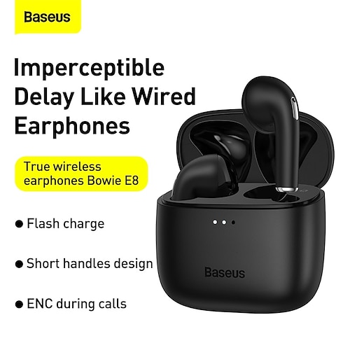 

Baseus True Wireless Earphone Bluetooth Bowie E8 Low Latency TWS Headphone ENC Dual-device Earbuds Support Anti-lost for Sports