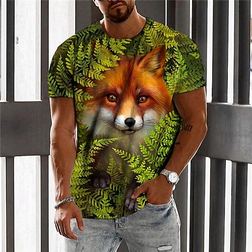 

Homme Unisexe T shirt Tee Chien Imprimés Photos Col Ras du Cou Vert 3D effet du quotidien Vacances Manches Courtes Imprimer Vêtement Tenue Design Casual Grand et grand / Eté / Eté