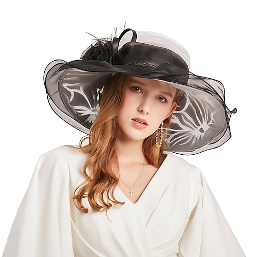 

Hats Organza Wedding Kentucky Derby Elegant With Floral Headpiece Headwear