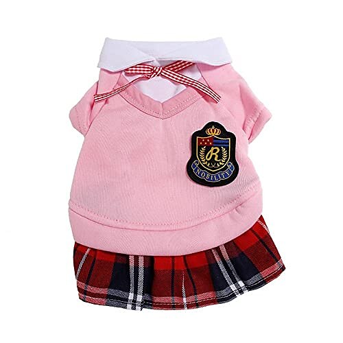 

Fashion Chihuahua Pet Supplies Pet Shirt Dog Costume Puppy Pet Uniform Dog Clothes Pet Clothes Dog Uniform(L-Pink Dress)