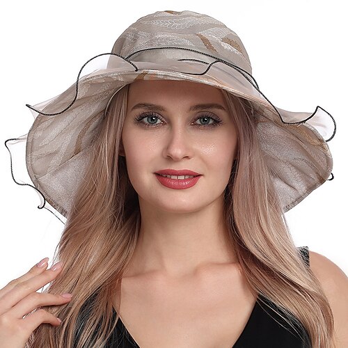 

Wedding Lace Organza Hats with Bowknot 1 PC Holiday / Birthday Headpiece
