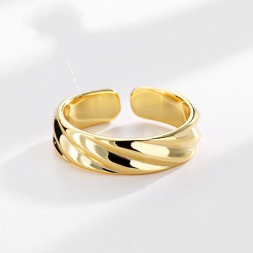 

Open Cuff Ring Wedding Classic Silver Gold S925 Sterling Silver Stylish Simple 1pc / Men's