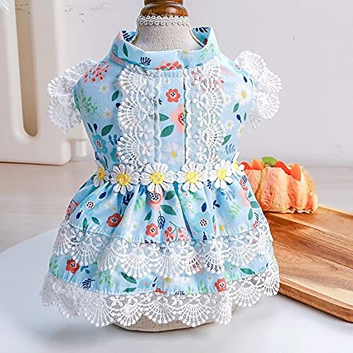 

Puppy cat pet Clothes Summer Endless Summer Flower Dress Princess lace Flower Dog Clothes Teddy Bear Dog cat Clothes A2 M