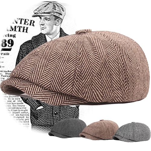 

The Great Gatsby Gangster Retro Vintage Roaring 20s 1920s All Seasons Beret Hat Newsboy Cap Men's All Teen Costume Hat Vintage Cosplay Event / Party Festival Normal Hat New Year / Hand wash / Woolen