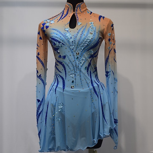 

Vestito da pattinaggio artistico Per donna Da ragazza Pattinaggio sul ghiaccio Vestiti Completi Azzurro cielo Retato Elastene Elevata elasticità Competizione Vestiti da pattinaggio sul ghiaccio Fatto