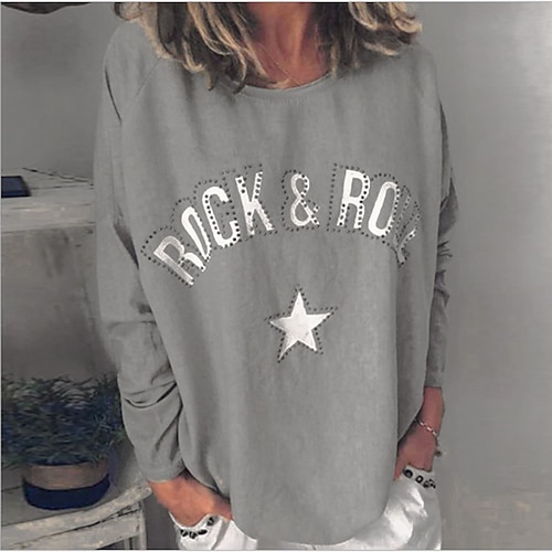 

Women's Sweatshirt Tee / T-shirt Crew Neck Letter & Number Sport Athleisure Shirt Long Sleeve Warm Breathable Soft Comfortable Everyday Use Street Casual Athleisure Daily Outdoor