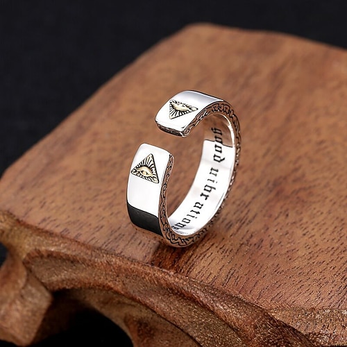 

Open Cuff Ring Party Classic Silver Copper Letter Punk Trendy 1pc / Men's
