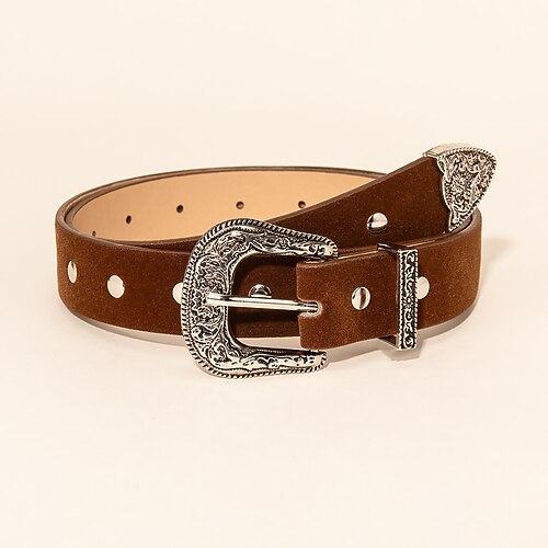 

Women's Belt Metal Alloy Brown Waist Belt Daily Festival Round Dots Pure Color / Spring / Summer / Fall / Winter