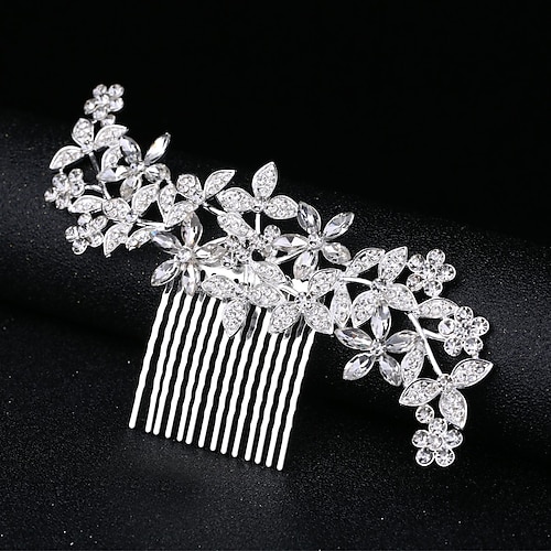 

Hair Combs Headdress Headpiece Alloy Wedding Special Occasion Wedding With Flower Headpiece Headwear