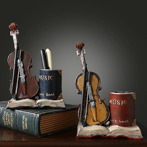 

Pen Holder American Retro Violin Model Pen Holder Home Decoration 13.521 cm
