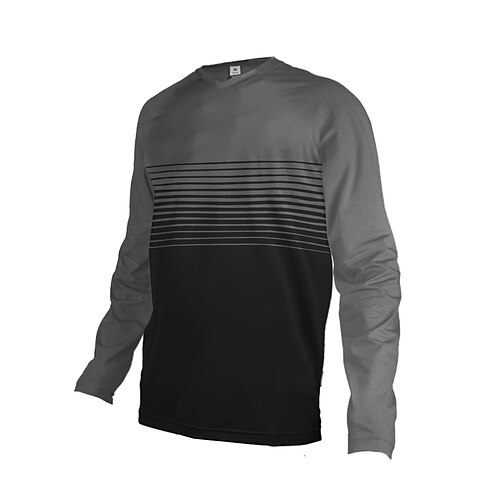 

21Grams Men's Downhill Jersey Long Sleeve Mountain Bike MTB Road Bike Cycling Black Stripes Bike Breathable Quick Dry Moisture Wicking Polyester Spandex Sports Stripes Clothing Apparel / Athleisure