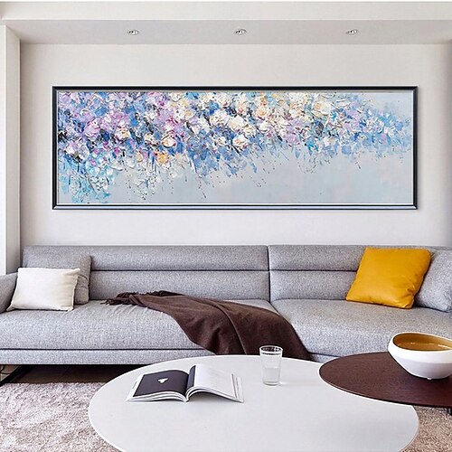 

Handmade Oil Painting Canvas Wall Art Decoration Abstract Floral Painting Colorful Roses for Home Decor Rolled Frameless Unstretched Painting