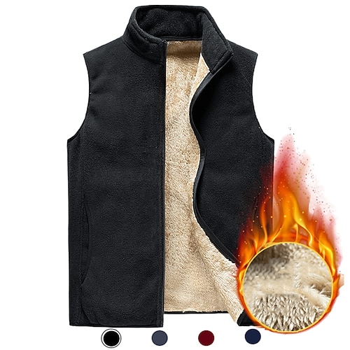 

Men's Fishing Vest Hiking Vest Hiking Fleece Vest Outerwear Top Outdoor Windproof Breathable Quick Dry Sweat wicking Winter gray blue red Ski / Snowboard Fishing Climbing