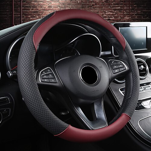 

Steering Wheel Cover Style Imitation Leather Universal Car Steering Wheel Protector Anti-Slip Soft Interior Accessories for Women Men fit Car SUV etc 15 inch four Seasons 1PCS