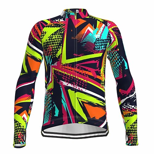 

21Grams Men's Cycling Jersey Long Sleeve Bike Top with 3 Rear Pockets Mountain Bike MTB Road Bike Cycling Breathable Quick Dry Moisture Wicking Reflective Strips Rose Red Polyester Spandex Sports