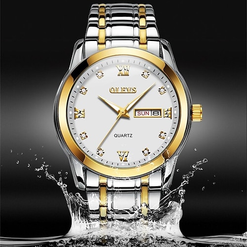 

OLEVS Quartz Watches for Men Analog Quartz Waterproof Casual Calendar / date / day Day Date Alloy Stainless Steel Fashion