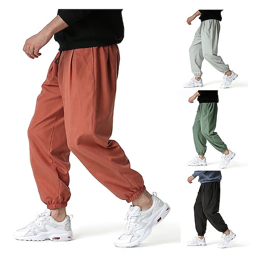 

Hombre Pantalones de Deporte Pantalones Pantalones de playa Pantalones casuales Correa Cintura elástica Color sólido Transpirable Ligero Longitud total Casual Diario Casual Negro Naranja Microelástico