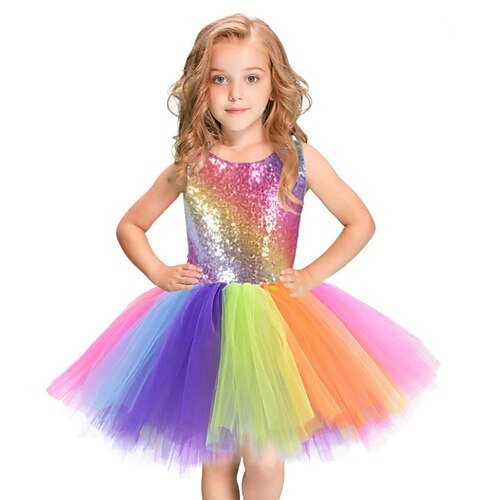 

Girls ' Vestido de una línea Vestido de Tul Sin Mangas Caricatura Retazos Gráfico impreso en 3D Vestidos Estilo lindo Disfraz Sobre la rodilla Nailon Vestido Verano Otoño Niños Rendimiento Cumpleaños