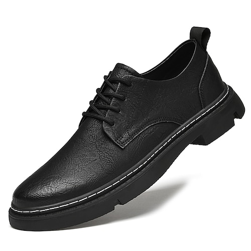 

Homme Basket Casual Britanique du quotidien Cuir Noir Kaki Automne Printemps