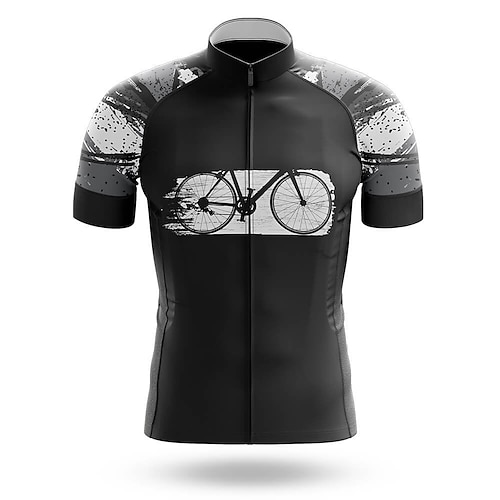 

21Grams Men's Cycling Jersey Short Sleeve Bike Top with 3 Rear Pockets Mountain Bike MTB Road Bike Cycling Breathable Quick Dry Moisture Wicking Reflective Strips Black Graphic Polyester Spandex
