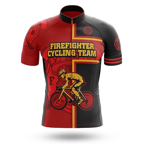 

21Grams Men's Cycling Jersey Short Sleeve Bike Top with 3 Rear Pockets Mountain Bike MTB Road Bike Cycling Breathable Quick Dry Moisture Wicking Reflective Strips Red Graphic Polyester Spandex Sports
