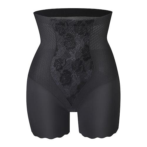 

Women's Women Female Normal Lace Touch of Sensation Shapewear Footless Tights Control Slips Lingerie - Polyester Wedding Party / Evening Solid Colored Shapewear Black Beige M L XL