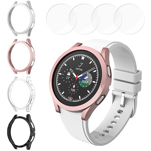 

(44 PCS) Smartwatch Screen Protector and Case for Samsung Galaxy Watch 4 and Cover 44mm Tempered Glass Screen Protective Film and Hard PC Bumper Set Samsung Watch 4 Accessories