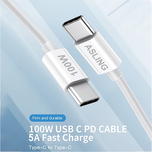 

ASLING USB C Cable High Speed Data Transmission Charging cable 5 A 2.0m(6.5Ft) 1.0m(3Ft) TPE For Macbook iPad Samsung Apple Phone Accessory