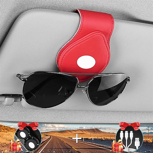 

Fit for All Car Sunglasses Holder Magnetic Leather Glasses Holders for Car Sun Visor Designed Accessories for All Car Accessories 1PCS