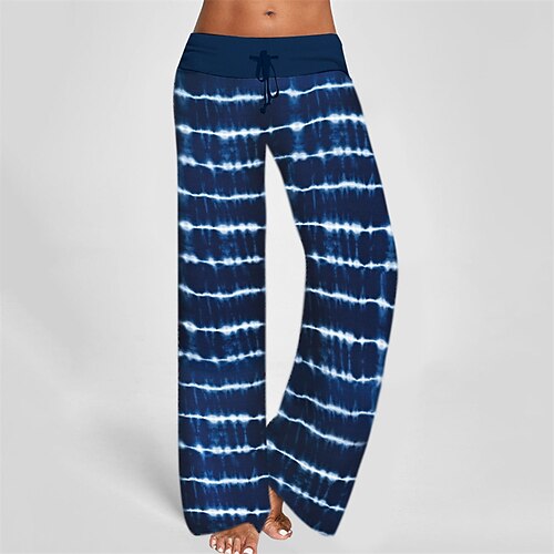 

Women's Loungewear Bottom Nighty 1 PCS Stripe Tie Dye Fashion Comfort Sport Home Daily Vacation Polyester Breathable Gift Long Pant Sporty Elastic Waist Spring Summer Black Blue / Sweet / Print