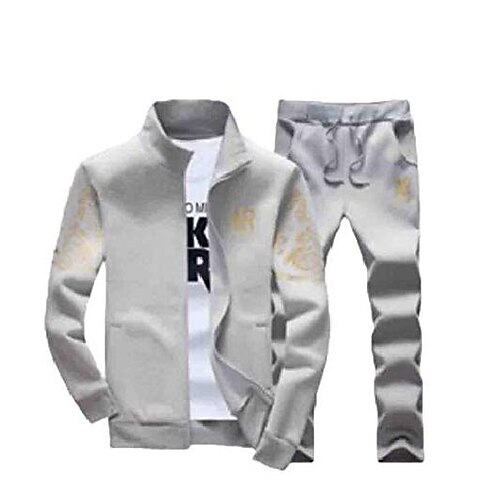 

Men's Tracksuit Sweatsuit Jogging Suits Navy Black Gray Sports & Outdoor Clothing Apparel Hoodies Sweatshirts