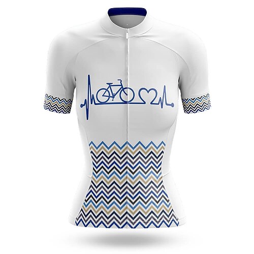 

21Grams Women's Cycling Jersey Short Sleeve Bike Top with 3 Rear Pockets Mountain Bike MTB Road Bike Cycling Breathable Quick Dry Moisture Wicking Reflective Strips White Polyester Spandex Sports