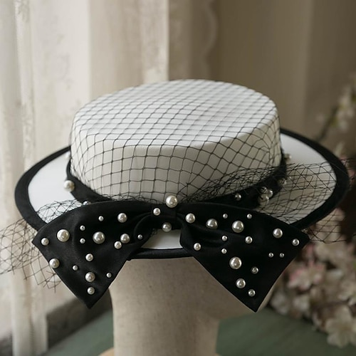 

Hats Poly / Cotton Blend Bucket Hat Horse Race Ladies Day Elegant With Imitation Pearl Headpiece Headwear