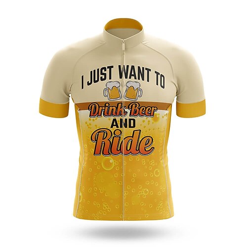 

21Grams Men's Cycling Jersey Short Sleeve Bike Top with 3 Rear Pockets Mountain Bike MTB Road Bike Cycling Breathable Quick Dry Moisture Wicking Reflective Strips Yellow Polyester Spandex Sports