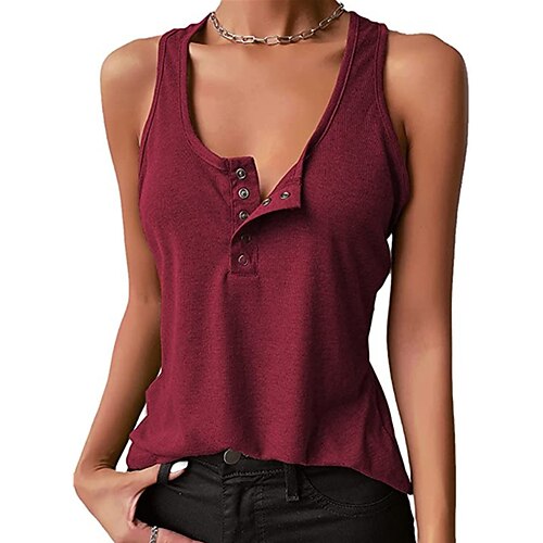 

Women's Camis Green Blue Light Green Plain Sleeveless V Neck Regular S