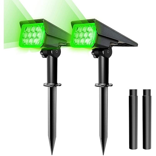 

St. Patrick's Day Lights 2PCS 1PC Solar Landscape Spotlights Outdoor Green Lamp Light 2 in 1 IP67 Waterproof Solar Wall Lamp Suitable for Courtyard Lane Festival Halloween Garden Lights