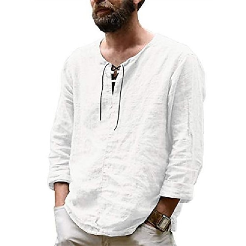 

Men's Shirt Solid Color Daily Outdoor Long Sleeve Tops Cotton Basic Casual Black Gray Beige Summer Shirts Comfortable Breathable Soft