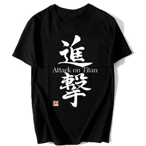 

Attack on Titan T-shirt Back To School Anime Printing T-shirt For Unisex Adults' Hot Stamping Microfiber