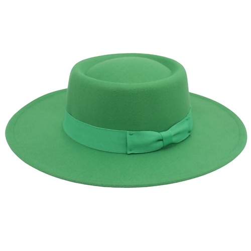 

Simple Cute Wool Felt Hats with Bow(s) 1pc St.Patrick's Day Headpiece
