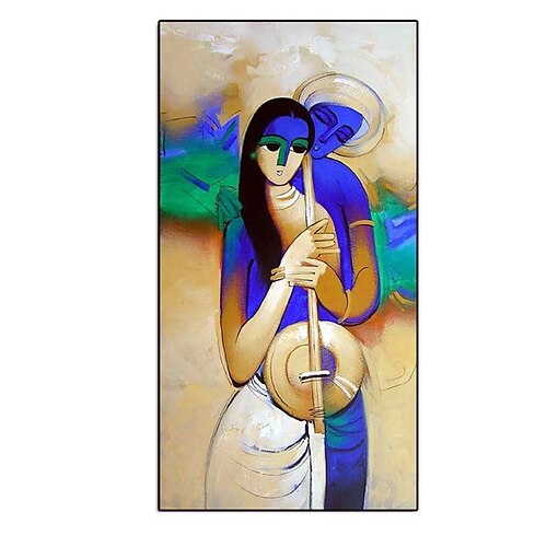 

Oil Painting Handmade Hand Painted Wall Art Contemporary Abstract Indian Couple Portrait Home Decoration Decor Rolled Canvas No Frame Unstretched