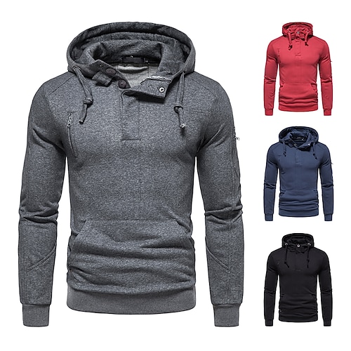 

Hombre Sudadera Rojo tinto Gris Oscuro Azul Marino Negro Con Capucha Color sólido Diario Estampado en caliente Ropa de calle Otoño invierno Ropa Sudaderas con capucha Sudaderas