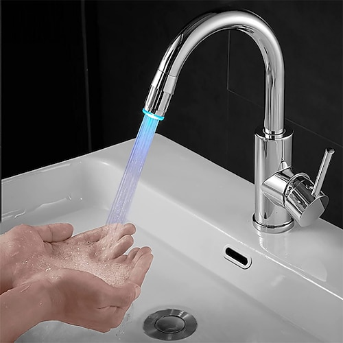 

Sensitive LED Light 7 Color Fixture for Kitchen Bathroom Water Saving Aerator Shower Nozzle