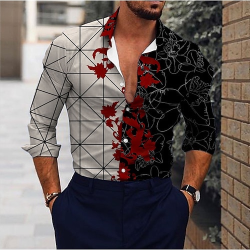 

Per uomo Camicia Camicia grafica Floreale Collo ripiegabile Nero Blu Viola Verde Stampa 3D Giornaliero Per eventi Manica lunga Stampa 3D Bottone giù Abbigliamento Di tendenza Originale Vintage